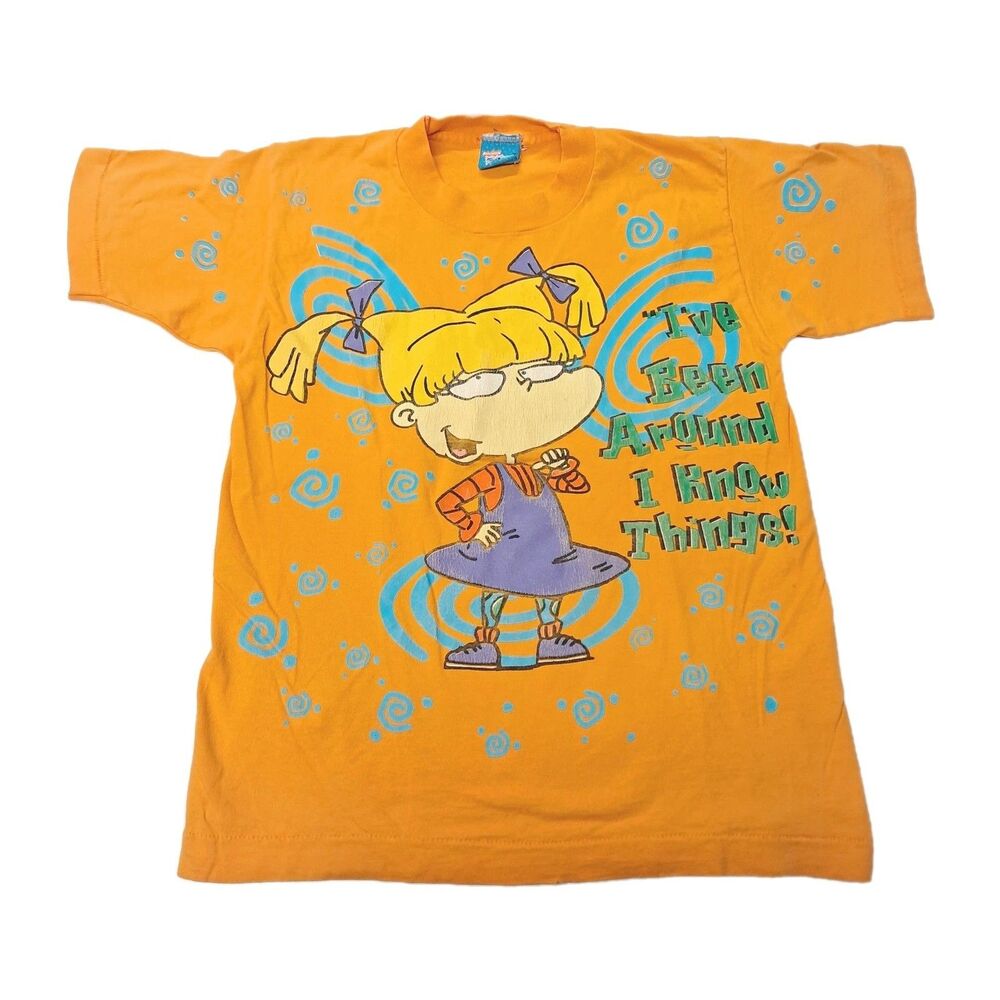 Vtg 1996 Viacom Rugrats Angelica Shirt Nickelodeon 90s Single Stitch Orange S M